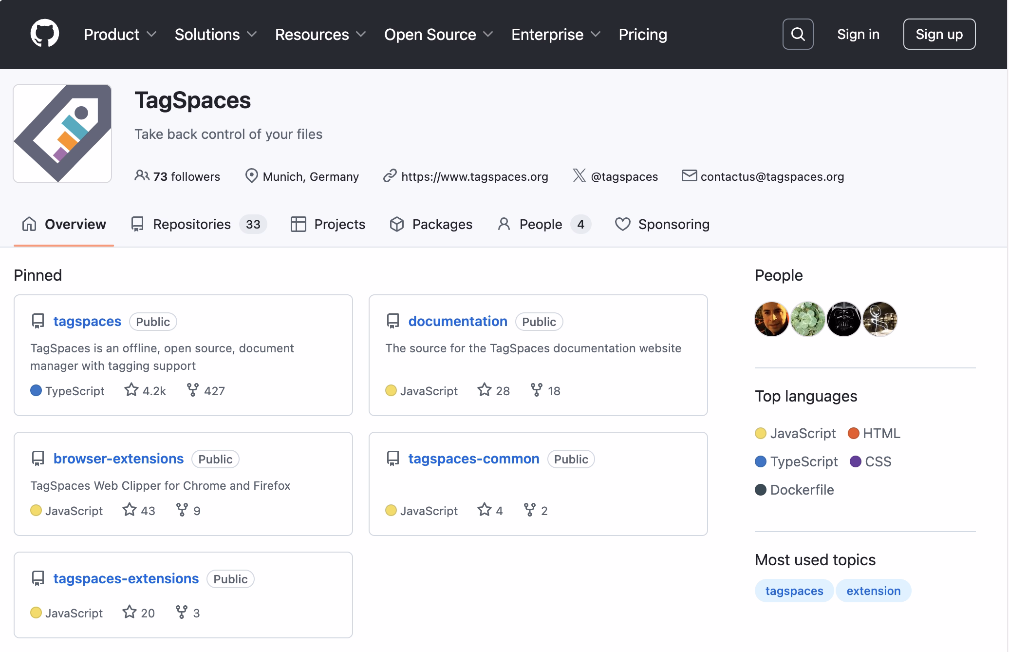 TagSpaces on GitHub