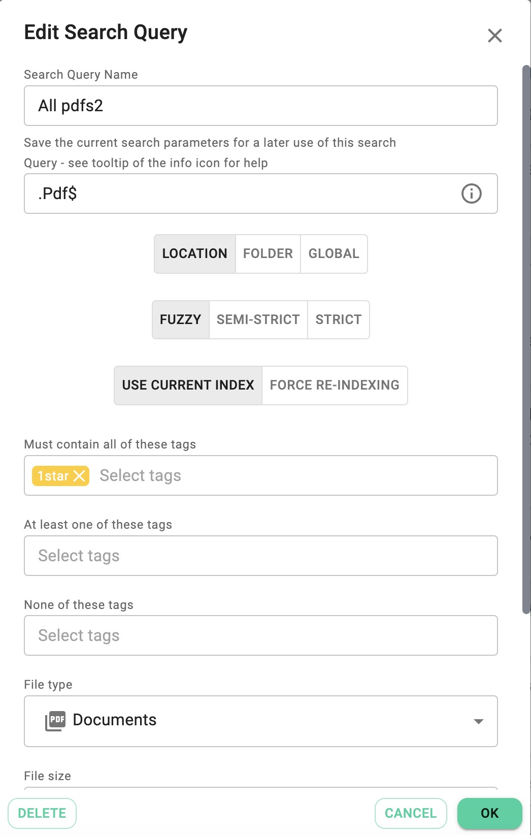 Search query editor