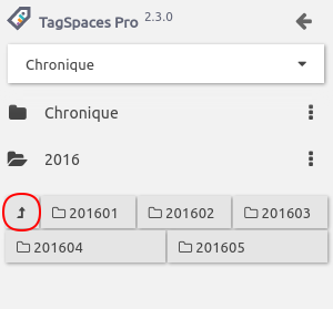 go to previous folder button in version 2.3