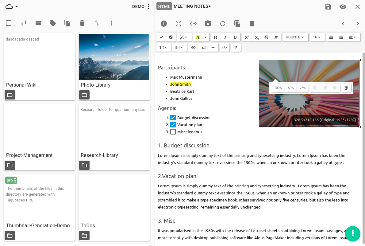 HTML note-taking capabilities