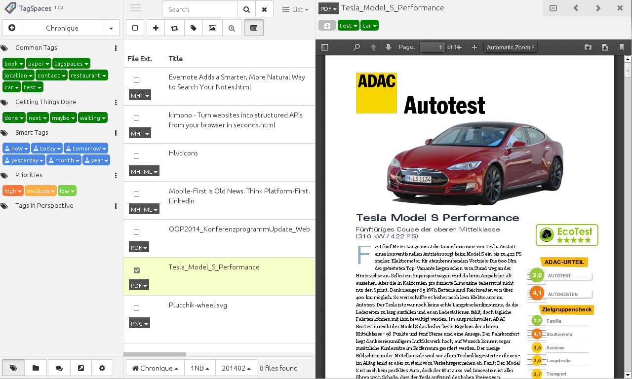 New user interface tagspaces 1.7